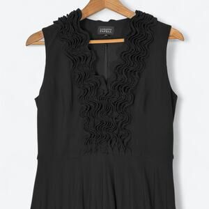 Adrianna Papell Pleated Ruffle Fit & Flare Dress Womens‎ 6 Goth Lolita Doll